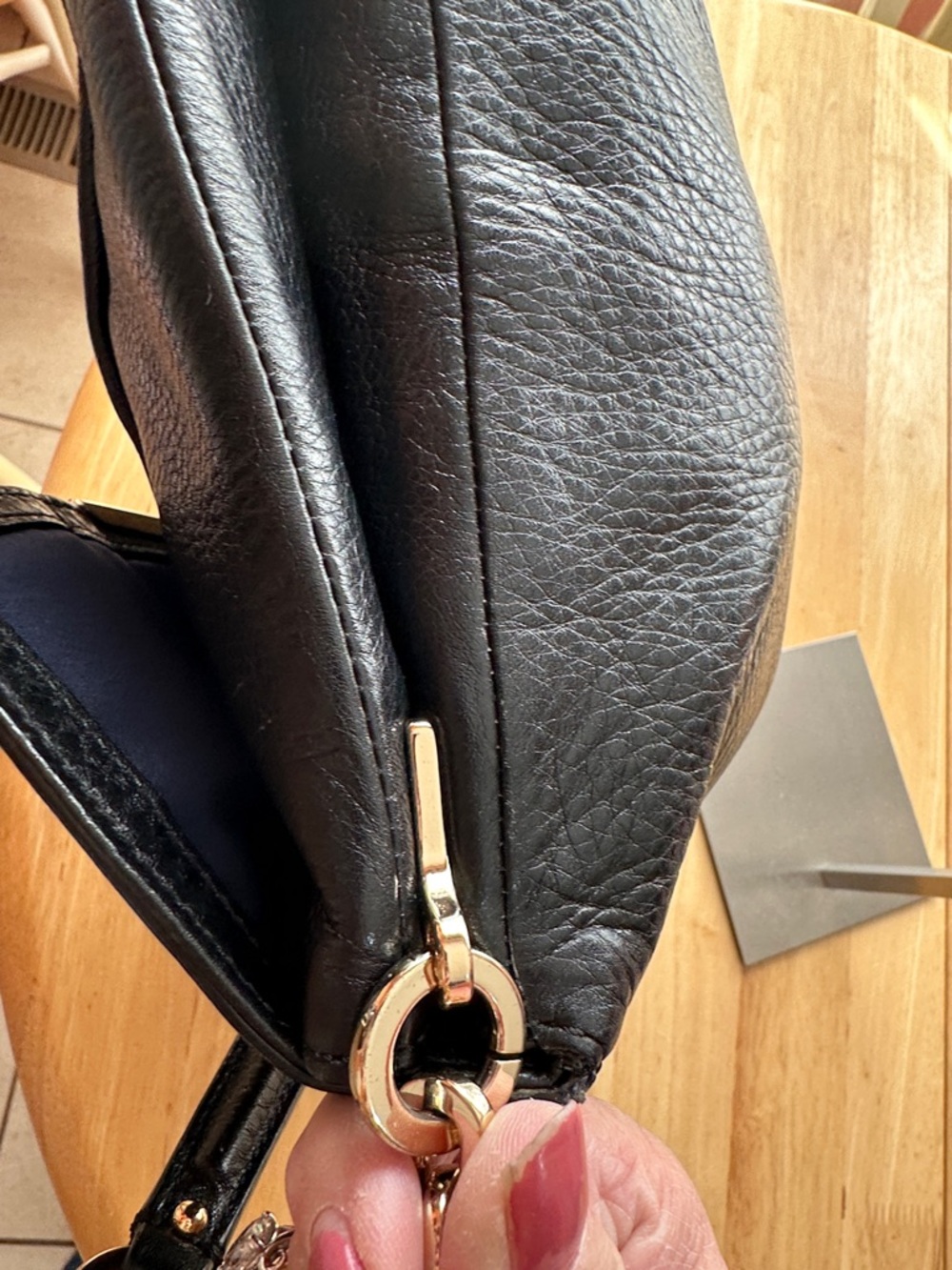 Coach 2013 Black Leather Shoulder Bag with wGold Hardware - Picture 6 of 9